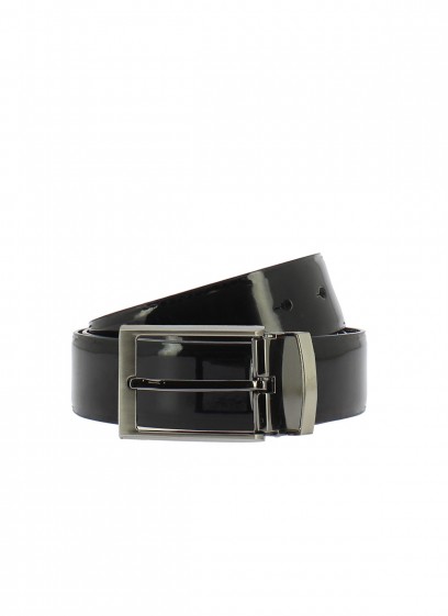 Ceinture en cuir vernis boucle à ardillon Emmanuelle Khanh