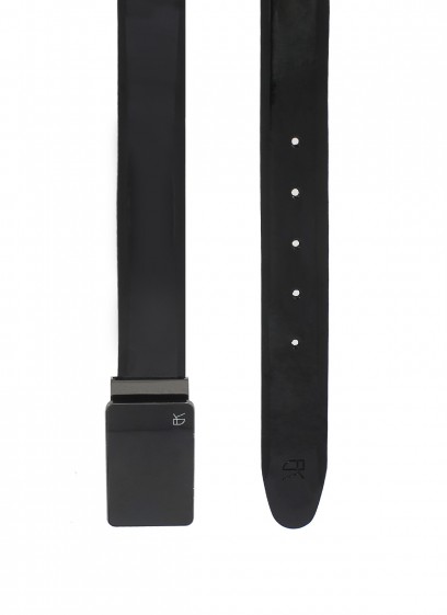 Ceinture en cuir vernis boucle métal noir Emmanuelle Khanh-Noir