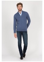 Jean regular fit en denim délavé Emmanuelle khanh-Bleu marine