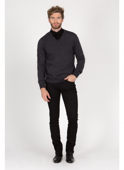 Jean regular fit en denim teint  Emmanuelle khanh-Noir