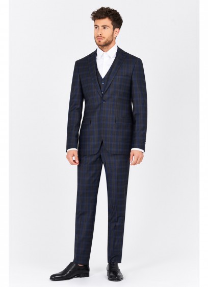 Costume slim fit Emmanuelle Khanh-Gris & bleu - 48839/106