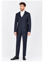 Costume slim fit Emmanuelle Khanh-Gris & bleu - 48839/106