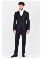 Costume slim fit Emmanuelle Khanh-Bleu & bordeau - 48839/506