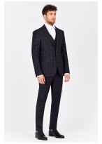 Costume slim fit Emmanuelle Khanh-Bleu & bordeau - 48839/506