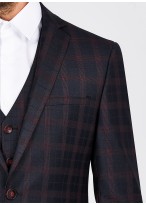 Costume slim fit Emmanuelle Khanh-Bleu & bordeau - 48839/506