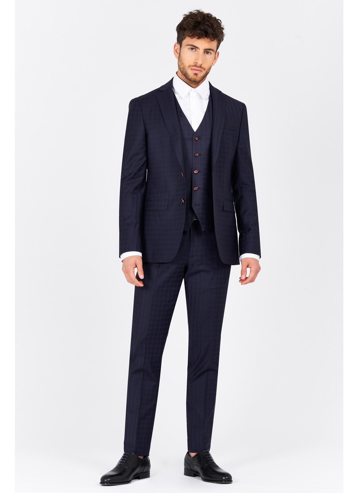 Costume slim fit Emmanuelle Khanh _ Bleu marine - 50043/505