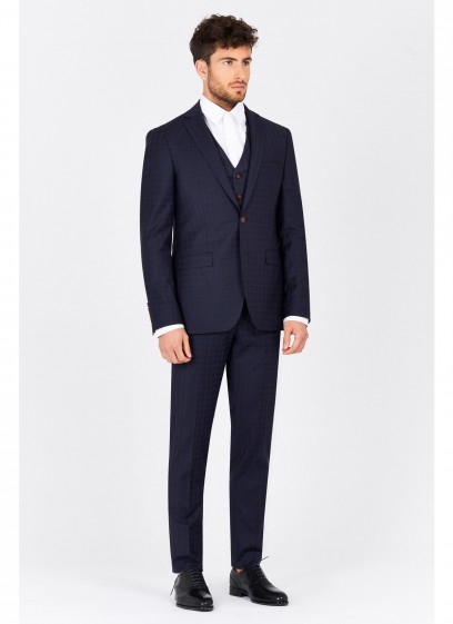 Costume slim fit Emmanuelle Khanh _ Bleu marine - 50043/505