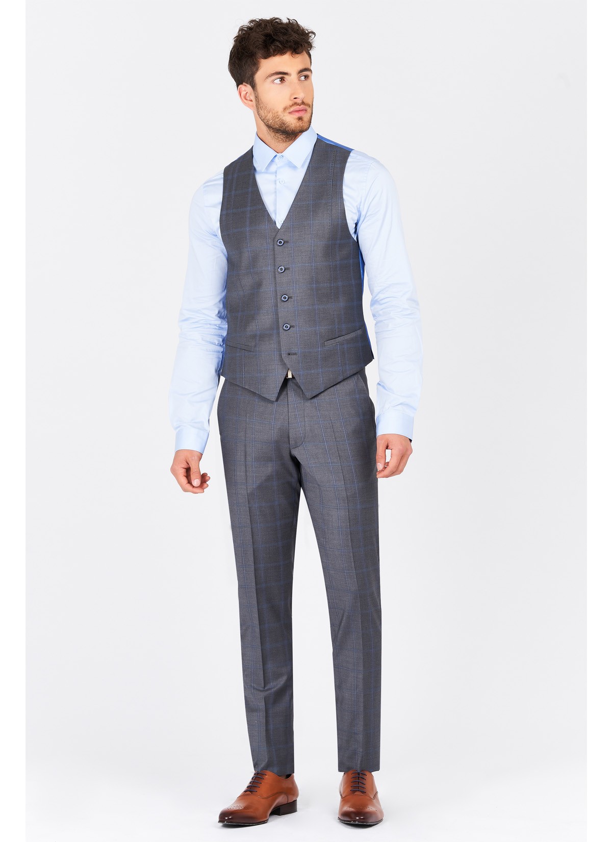 Gilet slim fit Emmanuelle Khanh _ Gris - 50042/101