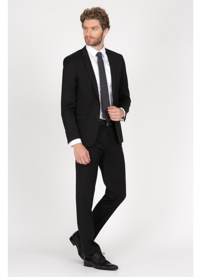 Costume slim fit Costume regular fit Lanificio F.LLI Cerruti DAL 1881-Noir - 8220/1/1