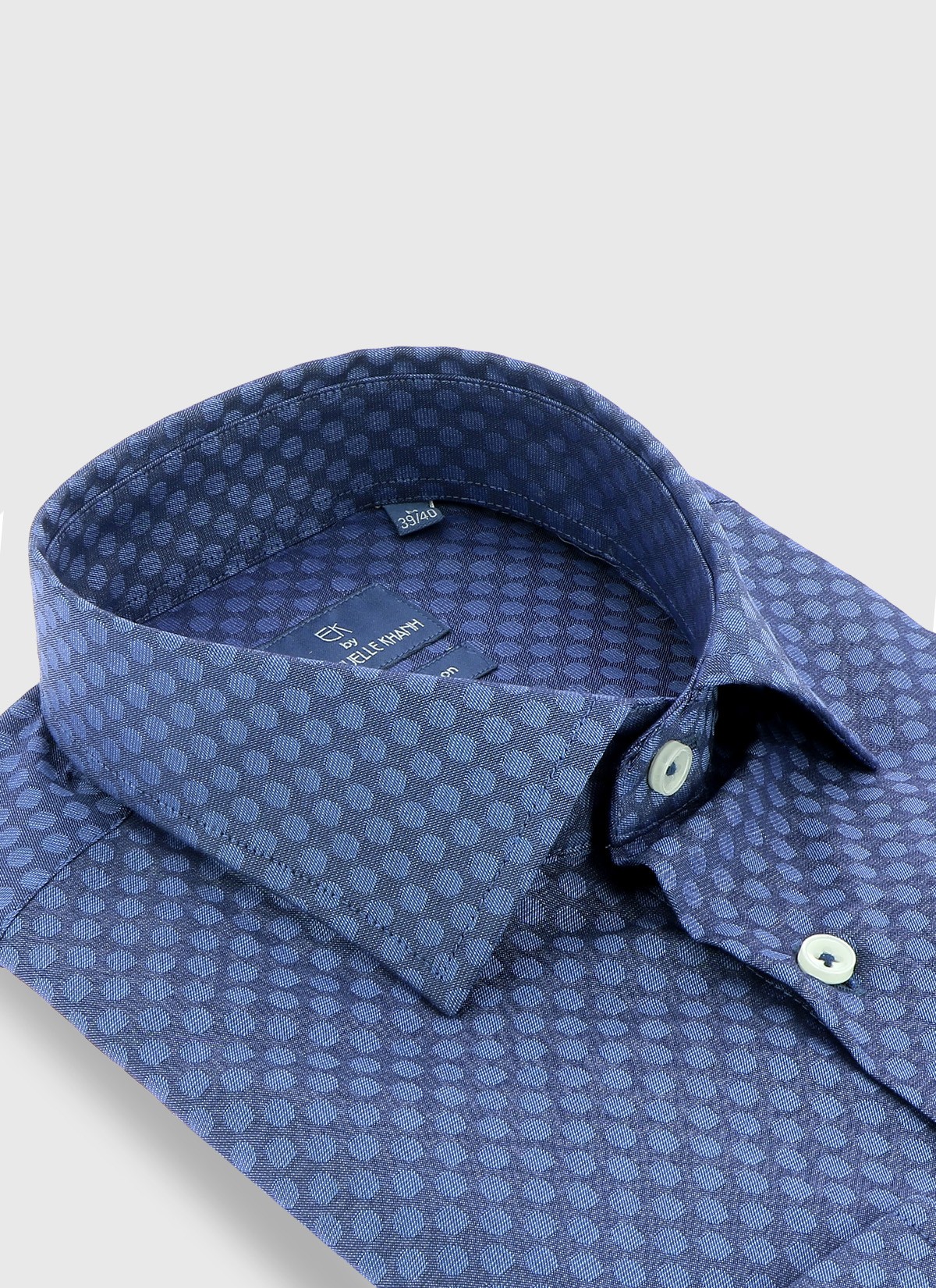 Chemise regular fit en coton Emmanuelle Khanh _ 84 - Bleu denim