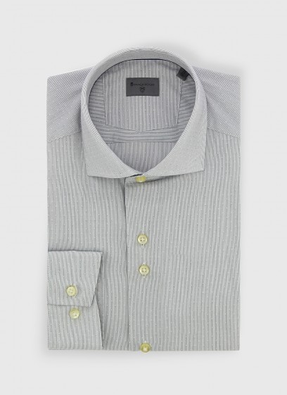 Chemise slim col italien Stanbridge _ 21 - Gris perle