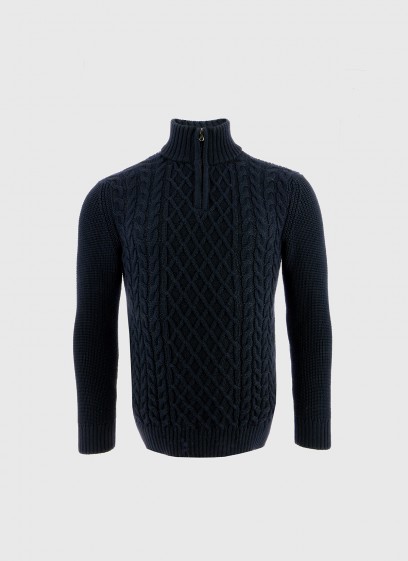 Pull col zippé en laine mélangée Stanbridge