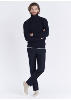 Pull col roulé en laine Emmanuelle Khanh _ 88 - Bleu marine