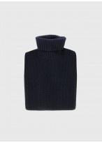 Pull col roulé en laine Emmanuelle Khanh _ 88 - Bleu marine