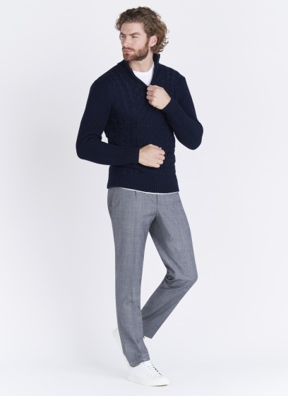 Pull col zippé en laine mélangée Emmanuelle Khanh