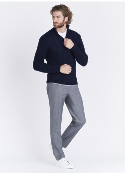 Pull col zippé en laine mélangée Emmanuelle Khanh