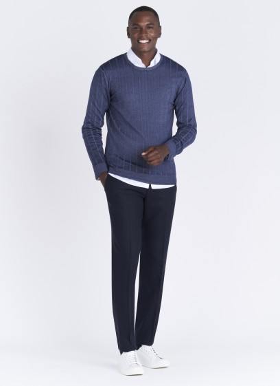 Pull fin col rond en laine mérinos Emmanuelle Khanh 