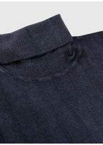 Pull fin col roulé en laine mérinos Emmanuelle Khanh  _ 88 - Bleu marine