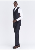 Gilet Slim fit Emmanuelle Khanh _ Bleu marine à carreaux _ 88 - Bleu marine