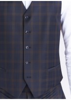 Gilet Slim fit Emmanuelle Khanh _ Marine blue with checks _ 88 - Marine blue