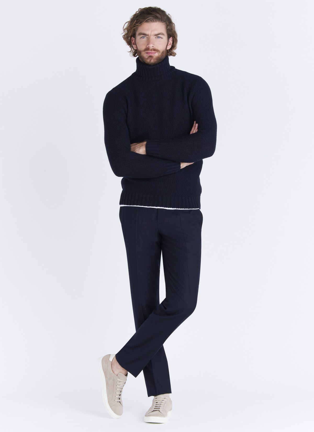 Pantalon slim fit en laine et soie Emmanuelle Khanh