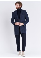 Manteau col cranté Emmanuelle Khanh _ 88 - Bleu marine