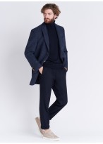 Manteau col cranté Emmanuelle Khanh _ 88 - Bleu marine
