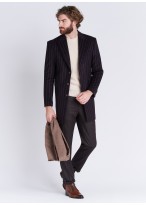 Manteau col pointe Emmanuelle Khanh 75 - Aubergine
