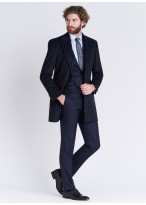 Manteau col pointe Emmanuelle Khanh 88 - Bleu marine