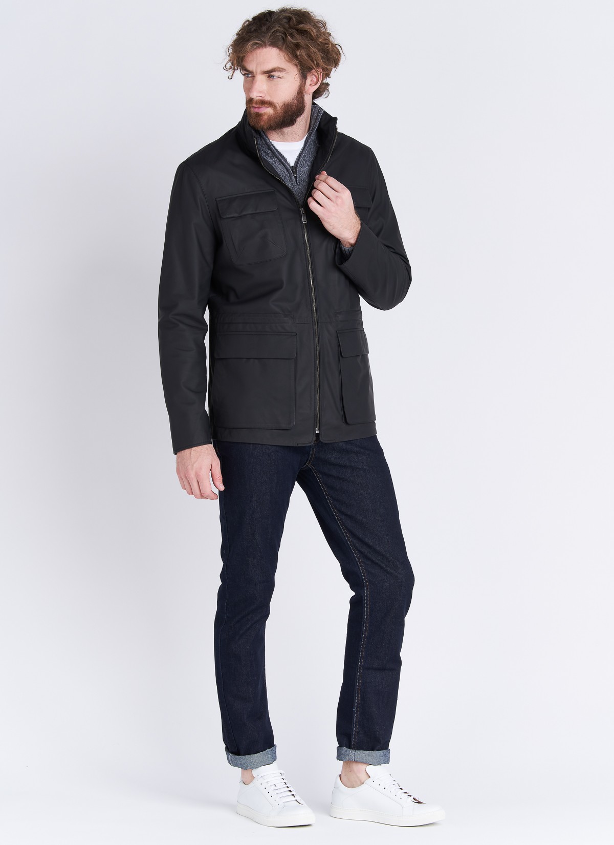 Veste en cuir Emmanuelle Khanh _ 01 - Noir