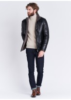 Veste en cuir Emmanuelle Khanh 01 - Noir