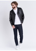 Perfecto en cuir Emmanuelle Khanh 01 - Noir