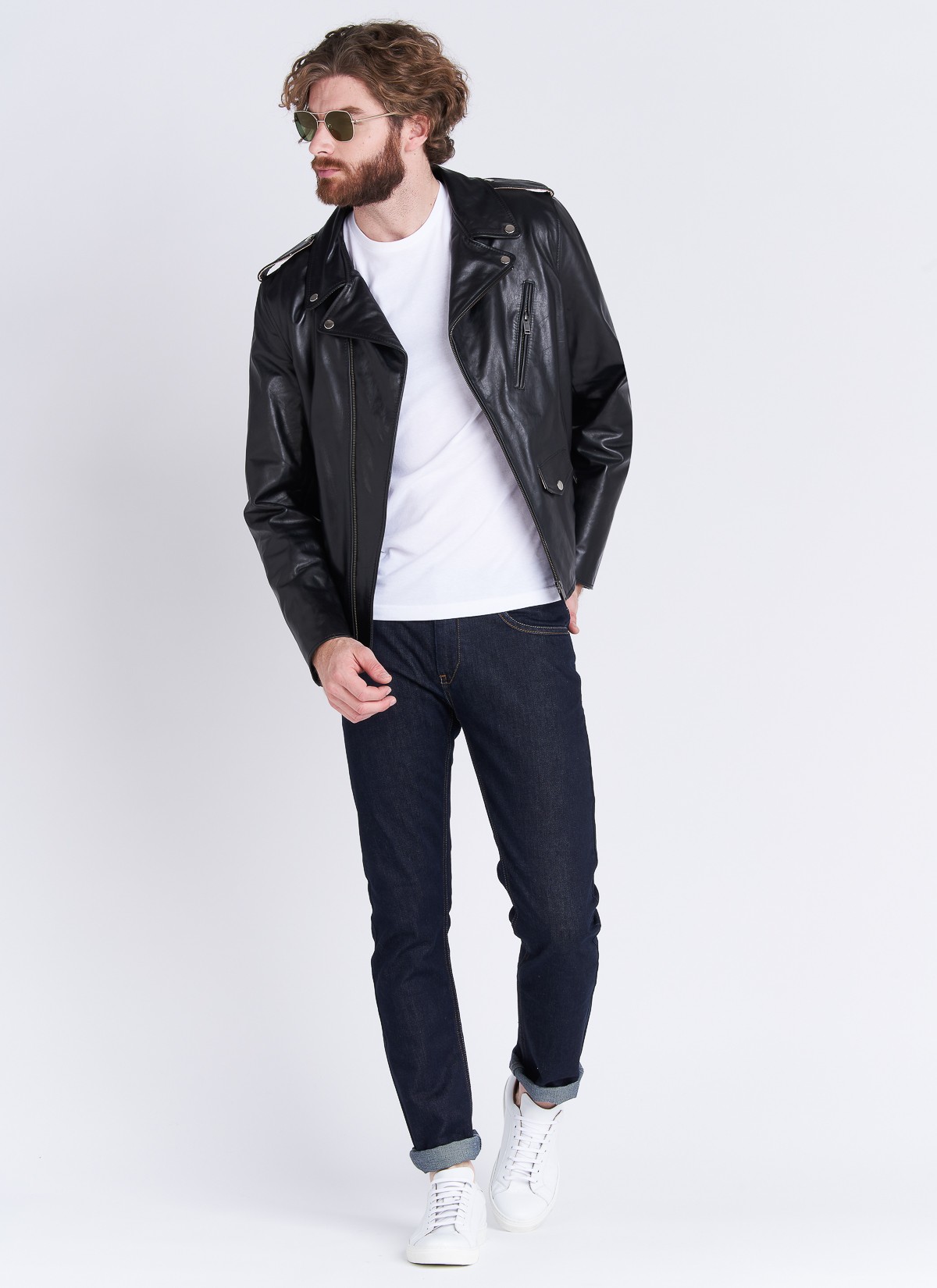 Perfecto en cuir Emmanuelle Khanh 01 - Noir