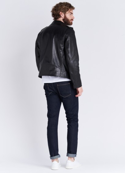 Perfecto en cuir Emmanuelle Khanh 01 - Noir