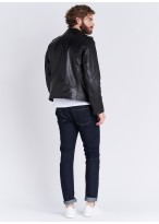 Perfecto en cuir Emmanuelle Khanh 01 - Noir