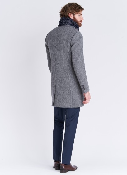 Manteau revers cranté Emmanuelle Khanh 22 - Gris moyen