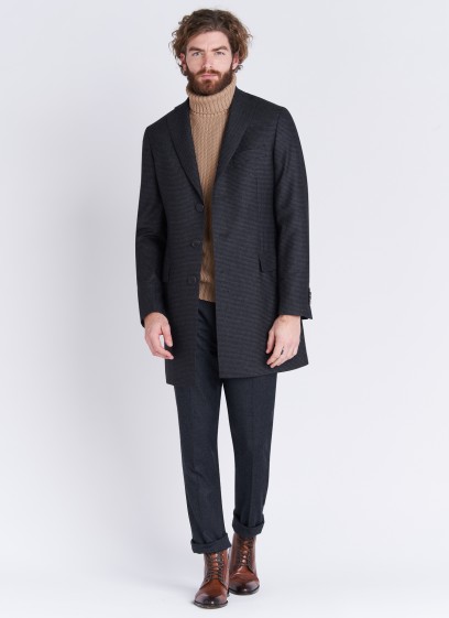 Manteau revers cranté Emmanuelle Khanh 24 - Gris anthracite