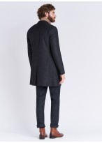 Manteau revers cranté Emmanuelle Khanh 24 - Gris anthracite