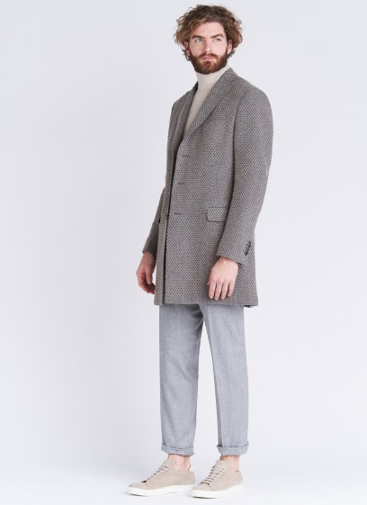 Manteau Emmanuelle Khanh à motif fantaisie _ 21 - Gris perle