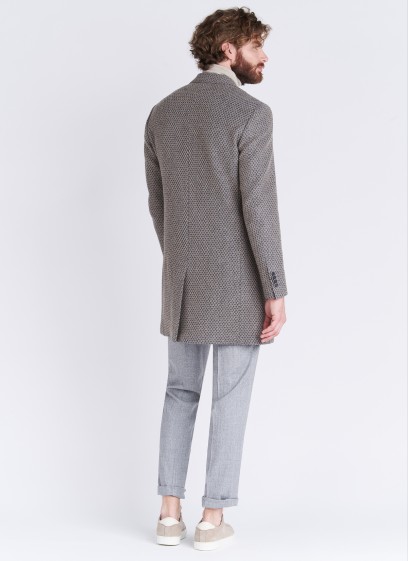 Manteau Emmanuelle Khanh à motif fantaisie _ 21 - Gris perle