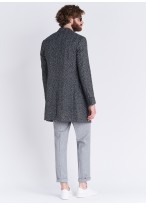 Manteau chevron à col pointe Emmanuelle Khanh 23 - Gris foncé