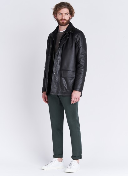 Manteau en cuir d'agneau Emmanuelle Khanh