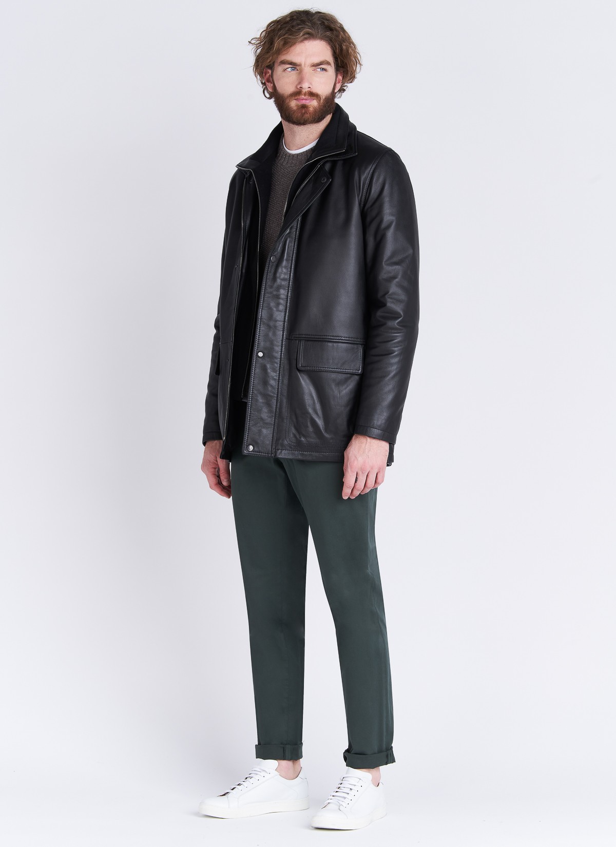 Manteau en cuir d'agneau Emmanuelle Khanh