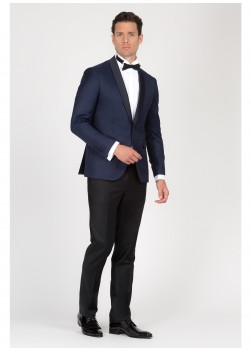 Veste de smoking slim Emmanuelle Khanh-Bleu roi - 10072-7
