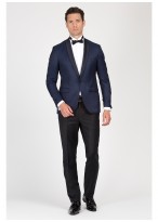 Veste de smoking slim Emmanuelle Khanh-Bleu roi - 10072-7